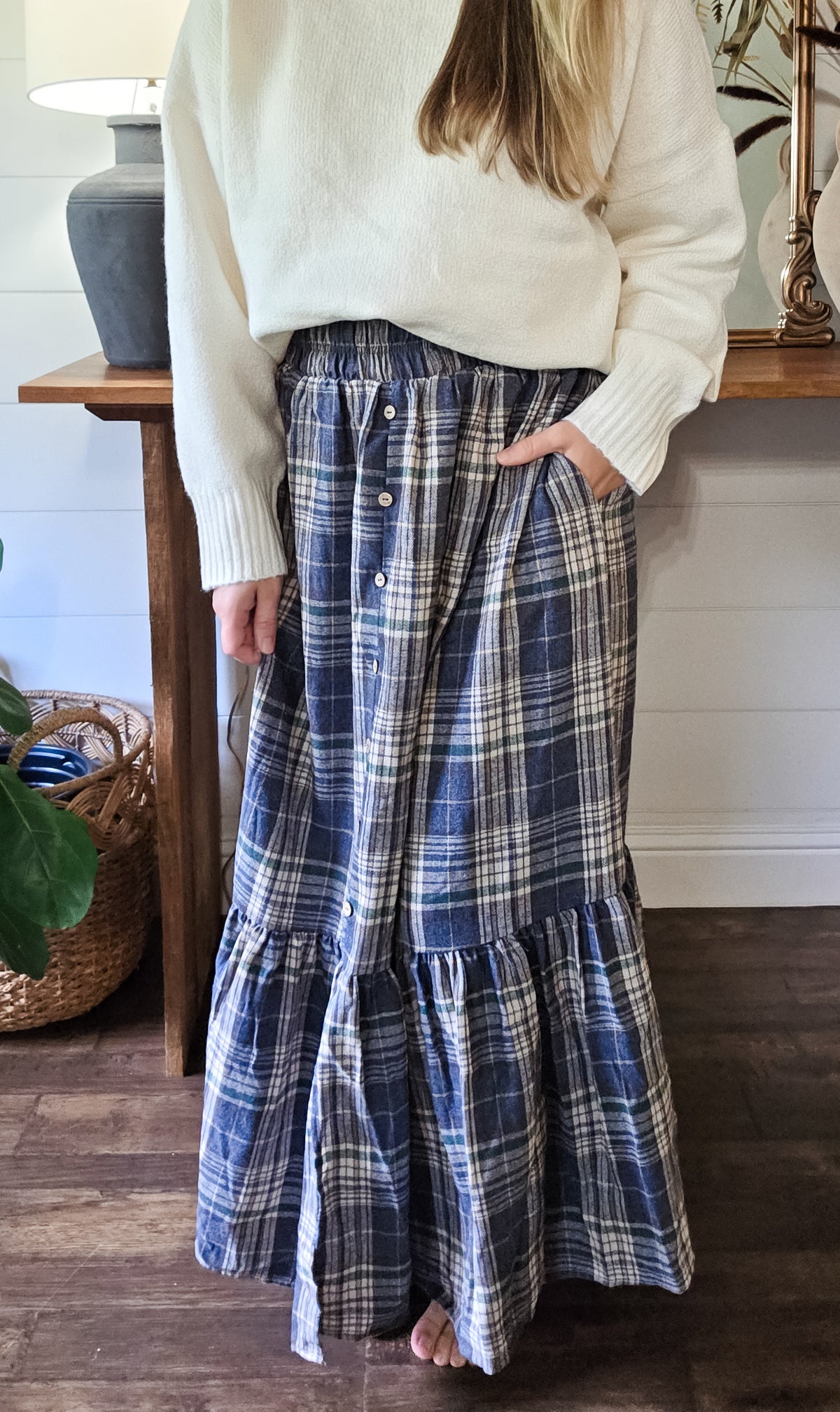 Stars Hallow Plaid Button Skirt in Mulitple Colors (Small to Large)
