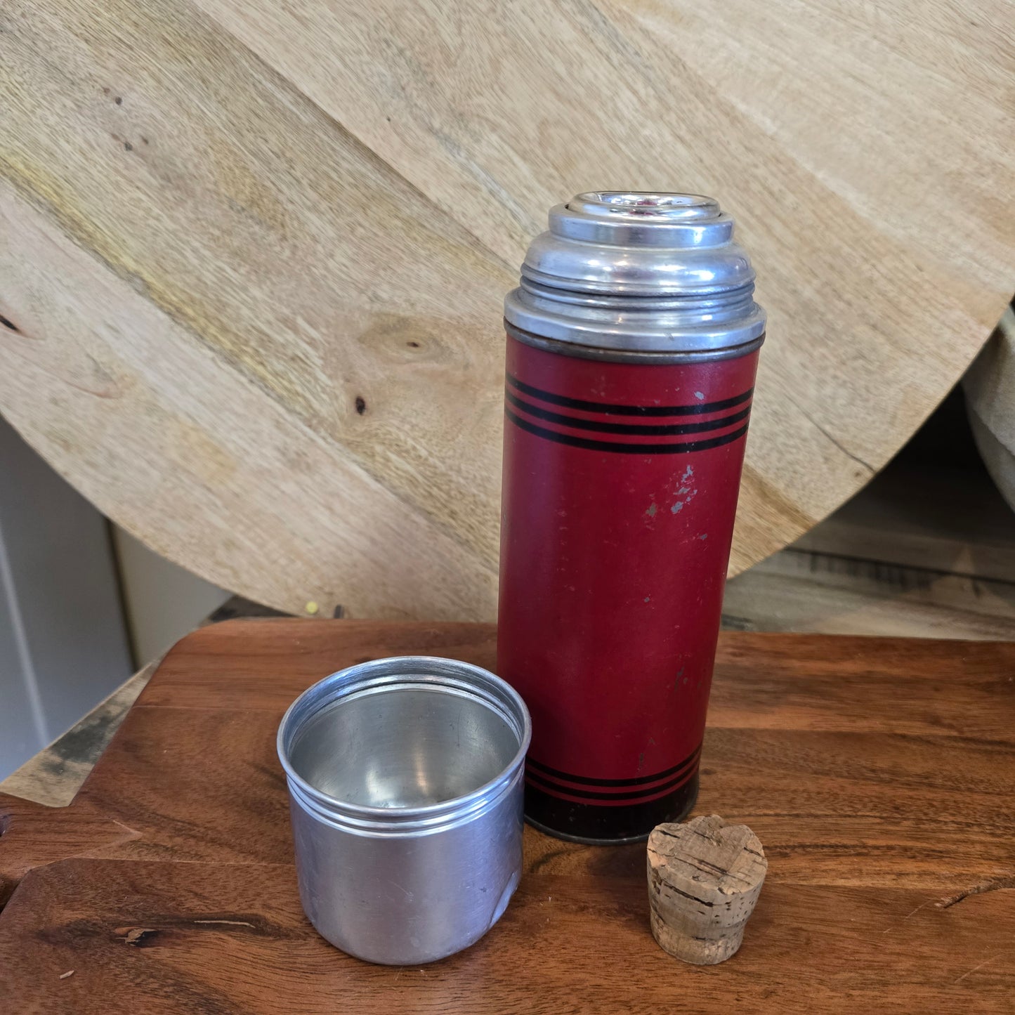 Vintage Red and Black Icy-Hot Thermos