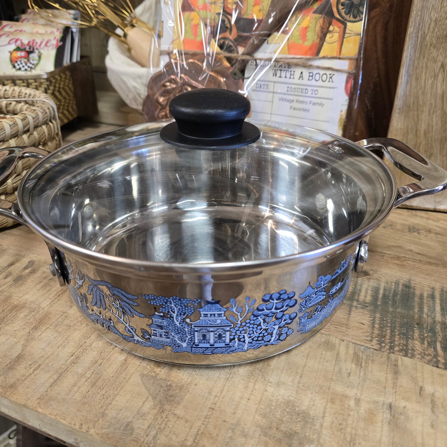 Vintage Blue Willow Stainless Steel Cookware by Cuisine