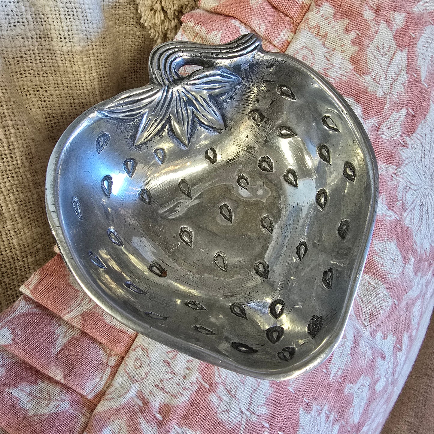Vintage Pewter Strawberry Dish