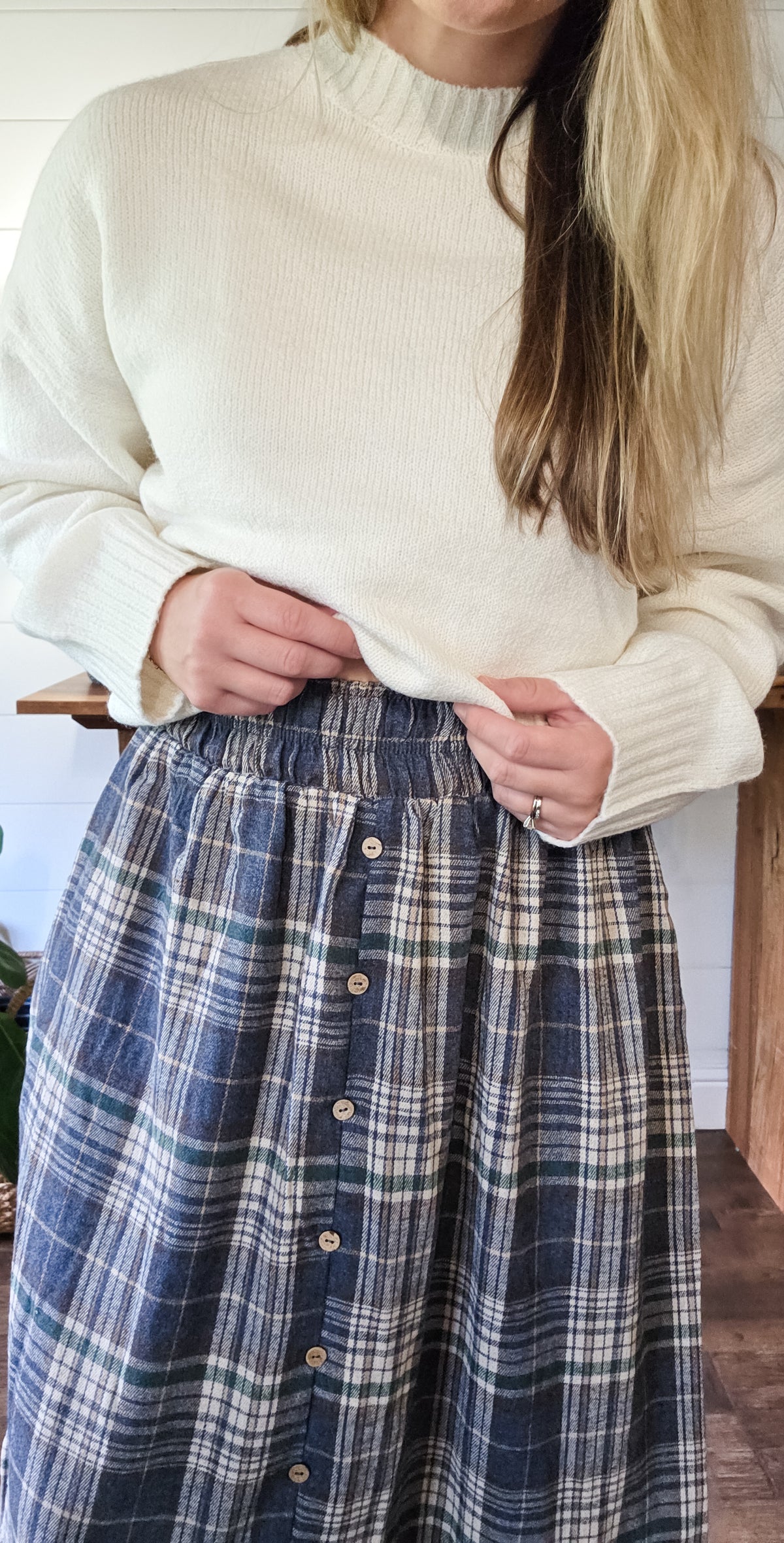 Stars Hallow Plaid Button Skirt in Mulitple Colors (Small to Large)