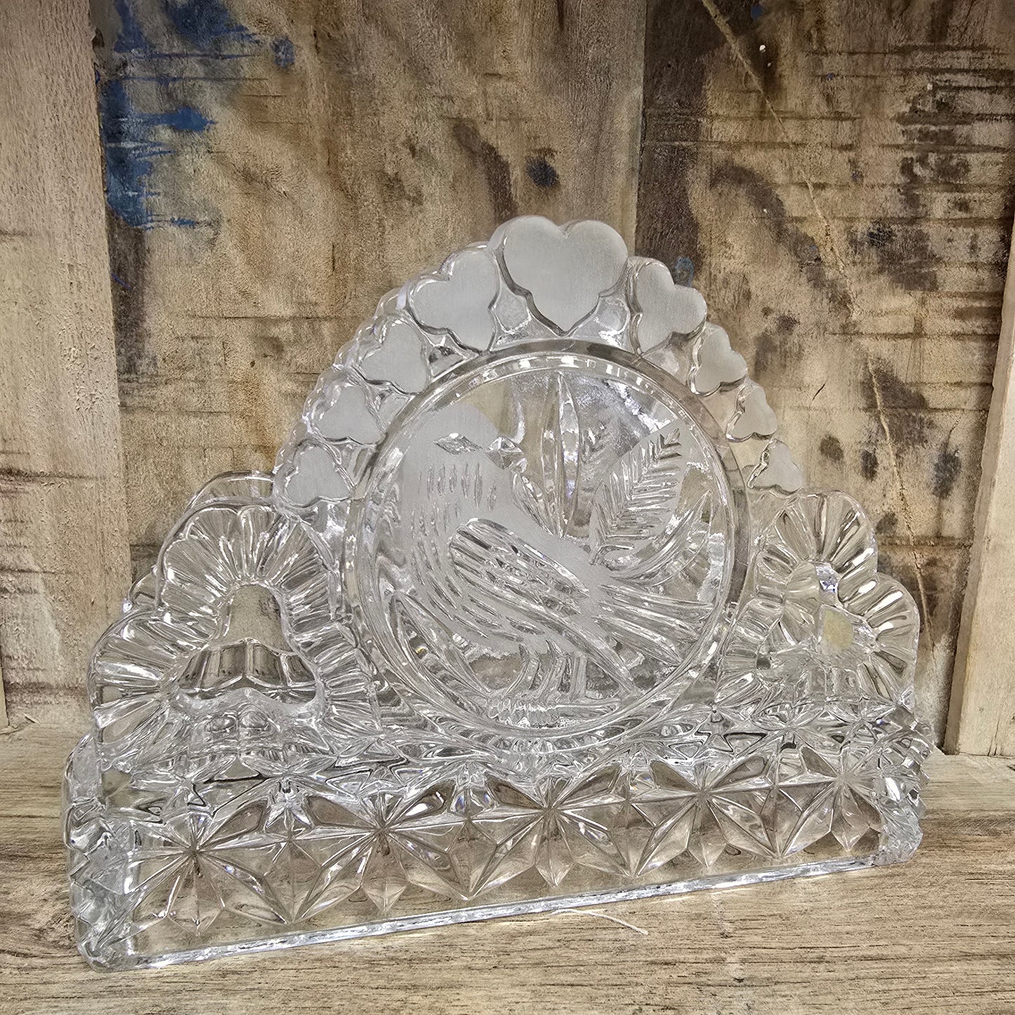 Vintage Hofbauer Byrdes Collection Crystal Napkin Holder