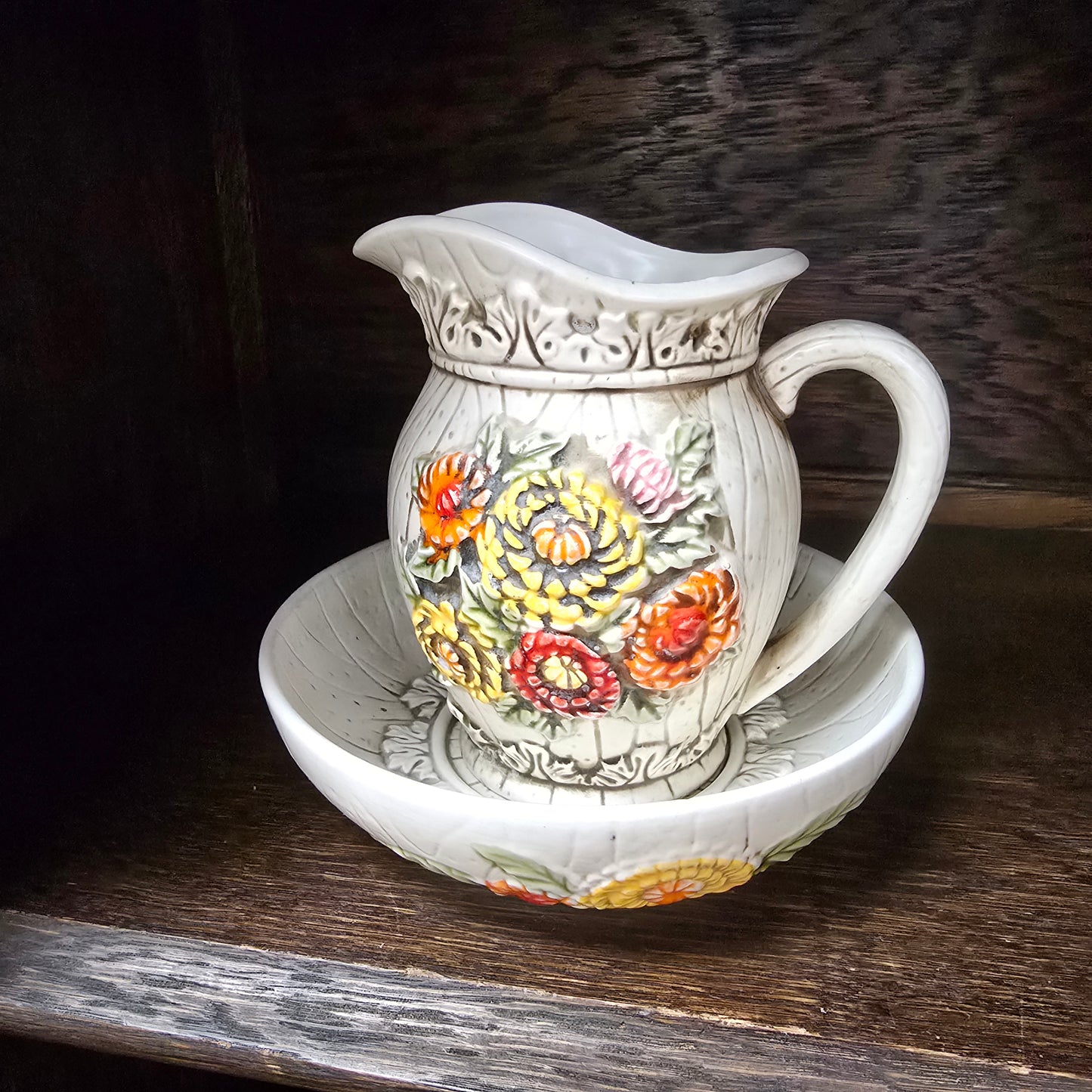 Vintage Lefton Small Pitcher with Bowl