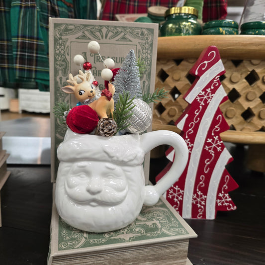 Santa mug decoration with decortations