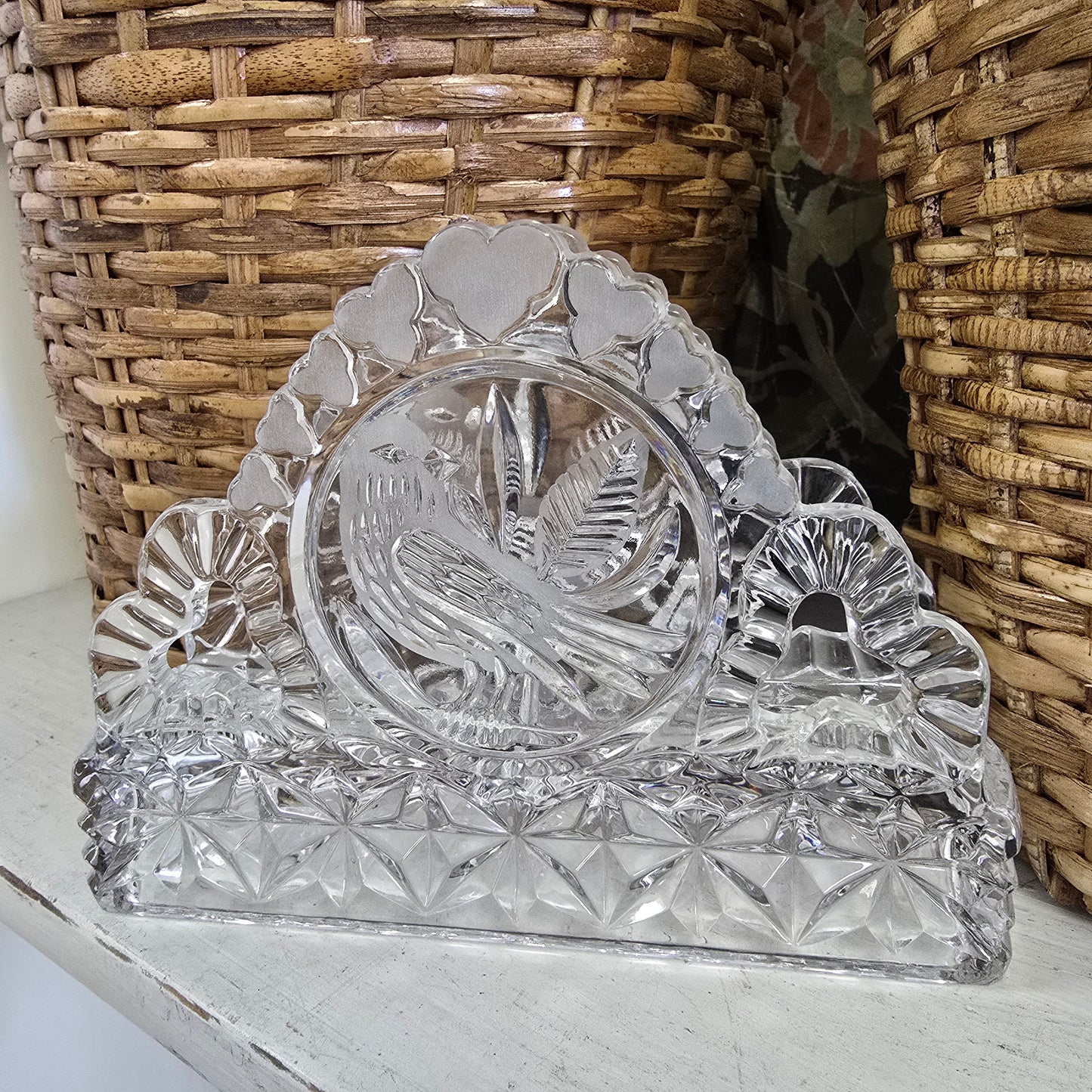 Vintage Hofbauer Byrdes Collection Crystal Napkin Holder