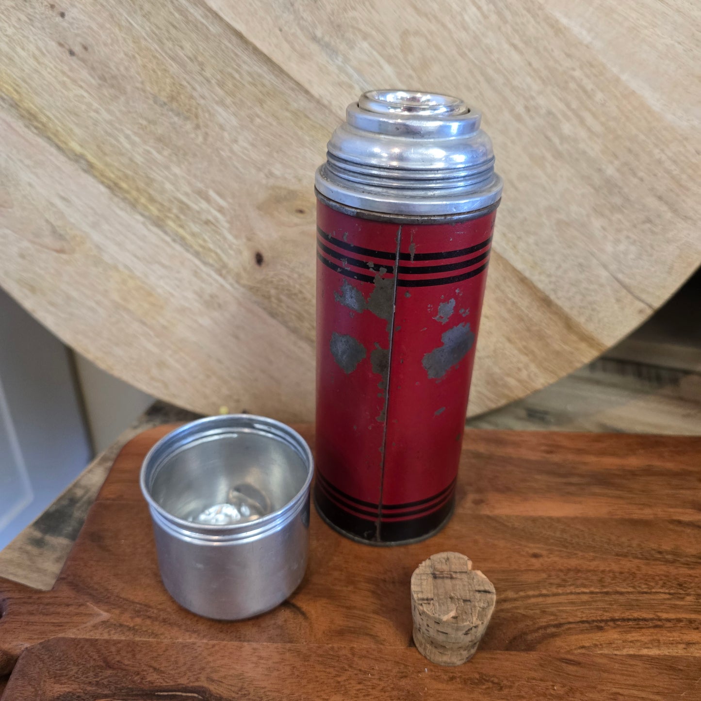Vintage Red and Black Icy-Hot Thermos