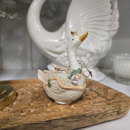Vintage Christmas Around the World Victorian Swan Ornament, 2 Styles