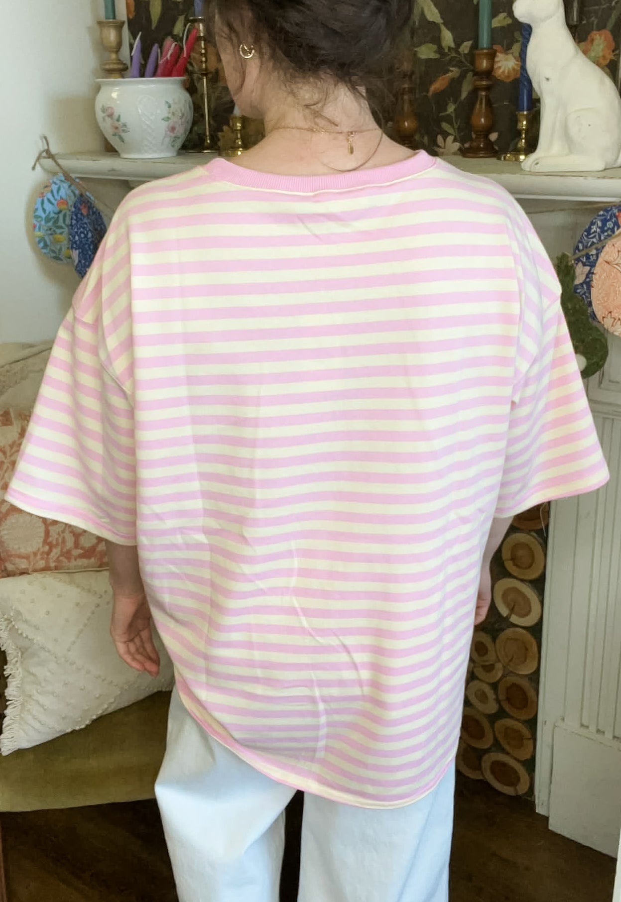 Narrow Way Striped Short Sleeve Top