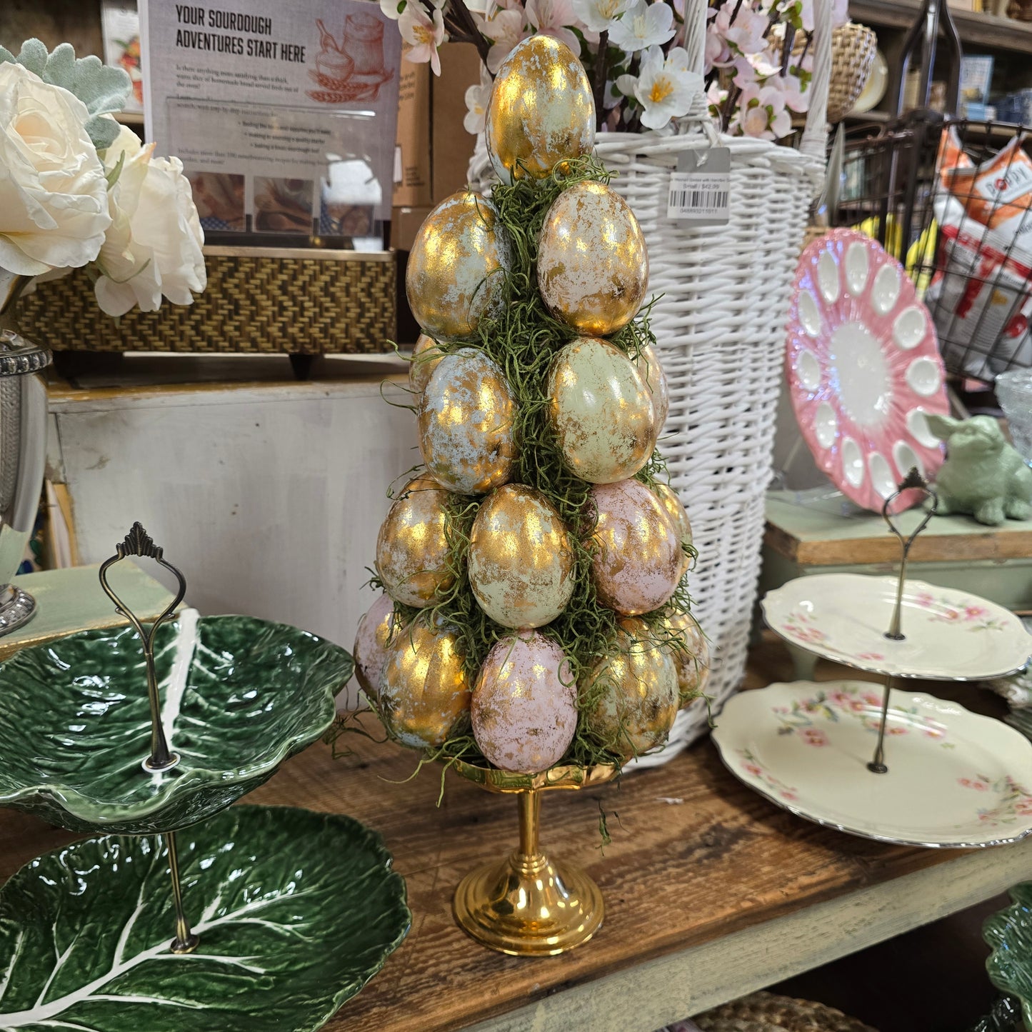 Gold Egg Tree with Stand