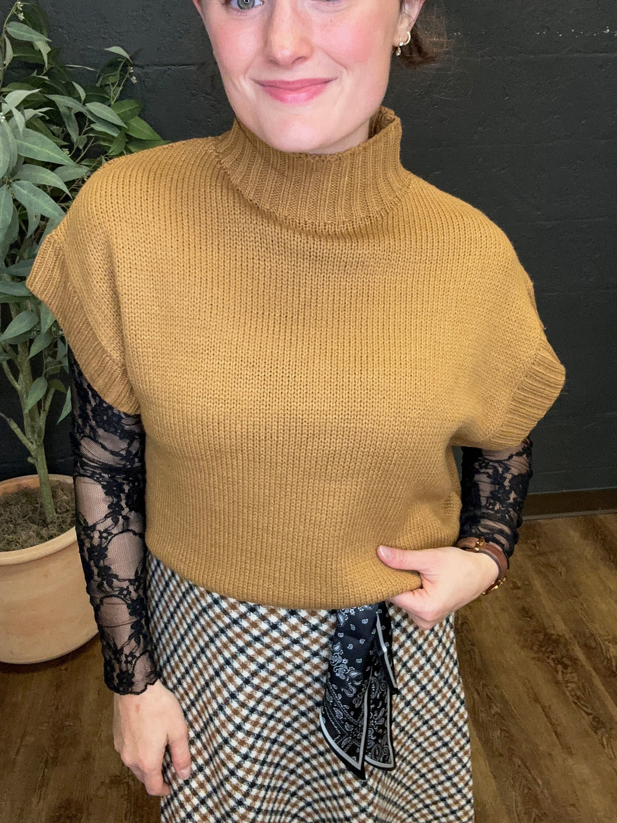 Leaves are Falling Mock Neck Sweater in Multiple Colors (Small to Large)