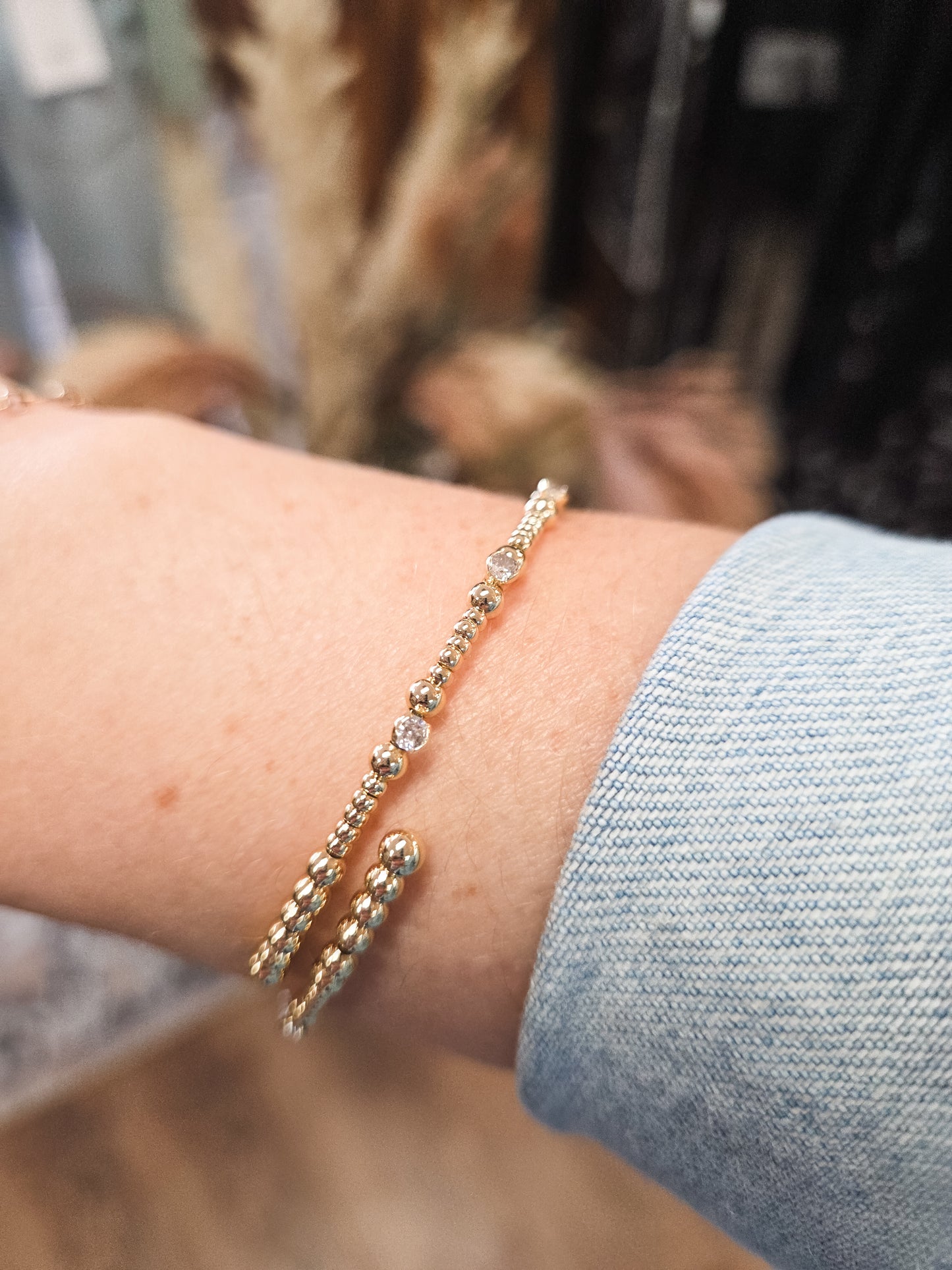 Diamond Dusted Slinky Bracelet by Jennifer Thames Originals