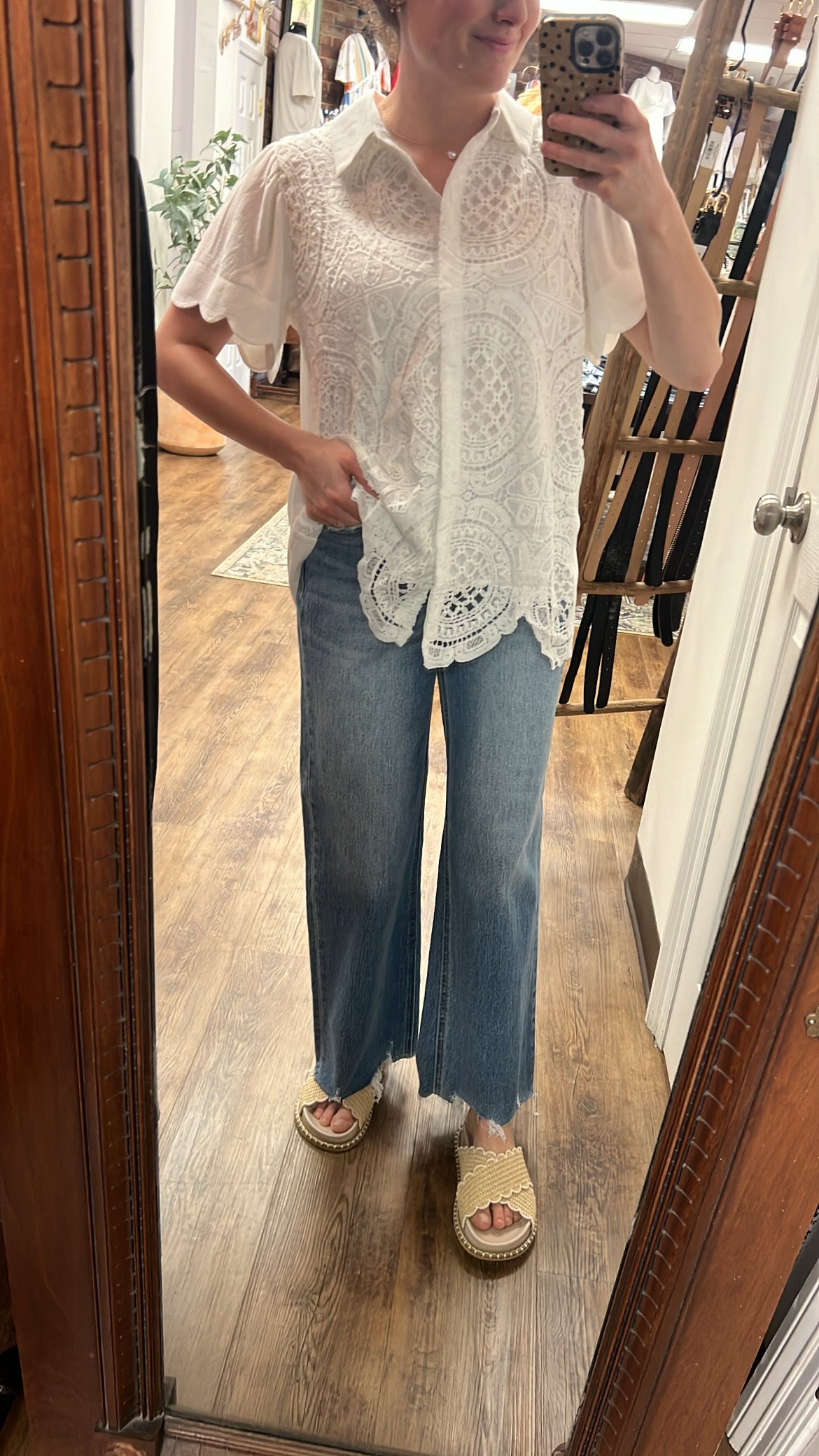 Abstract Lace Top