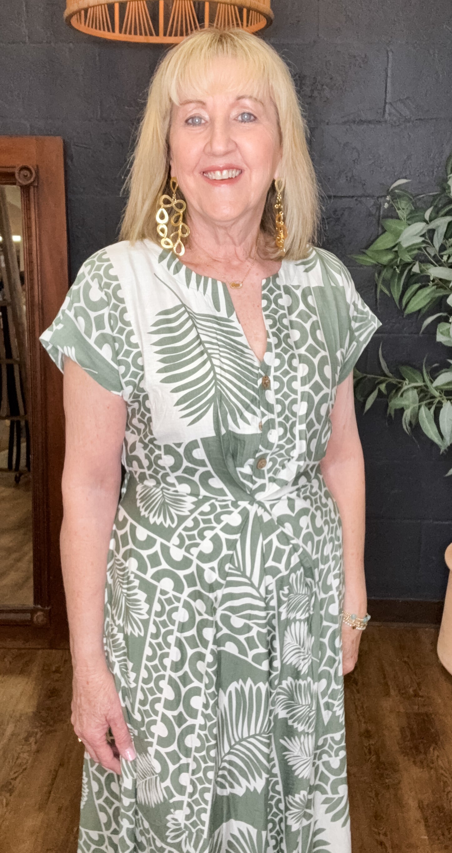 Sandy Palms Midi Length Dress