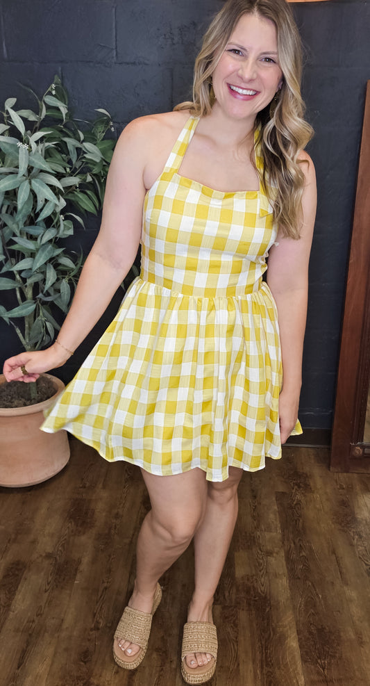 Bright Sun-Shiny Day Gingham Dress