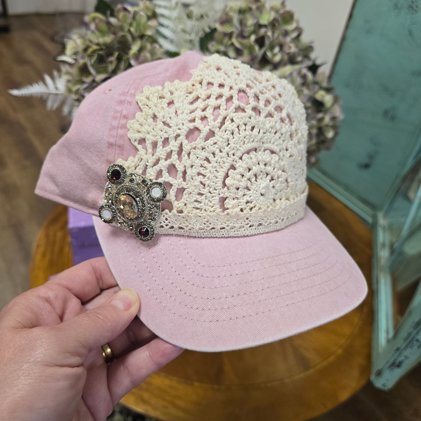 Crowned for His Glory Doily Handmade Hat