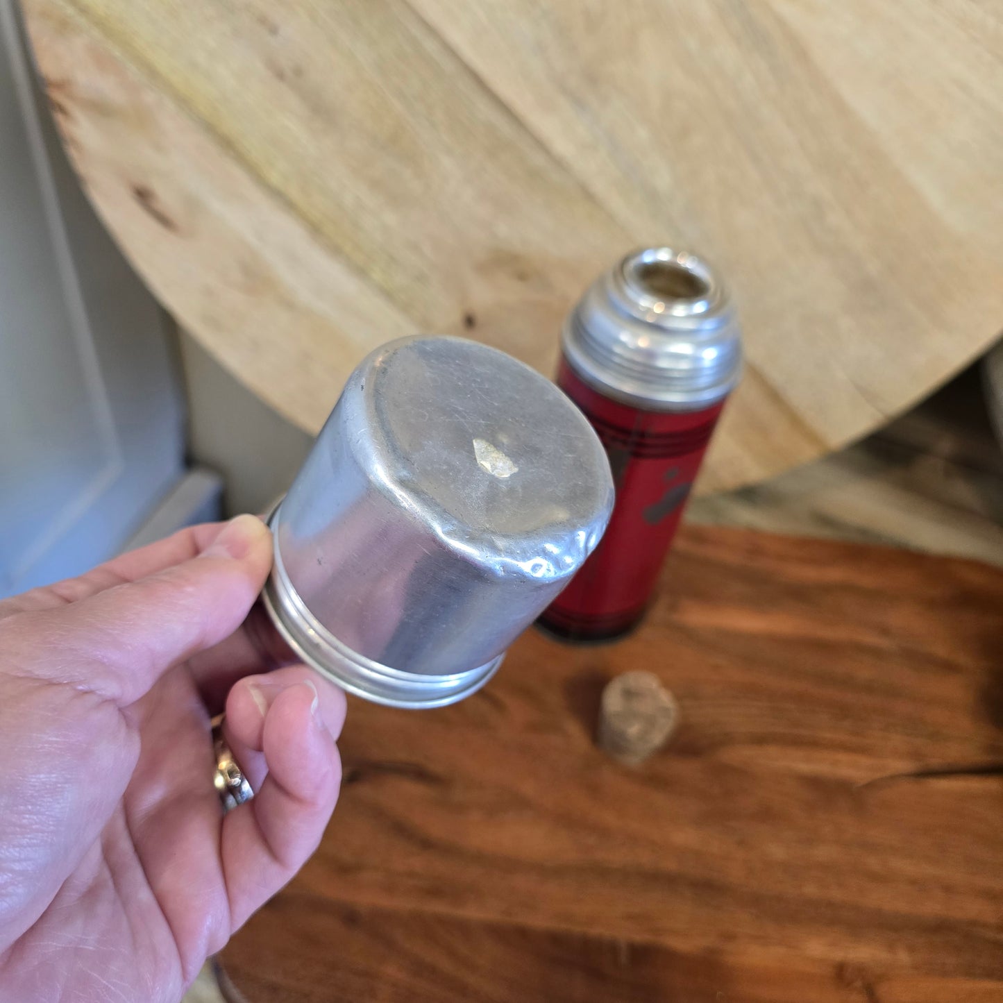 Vintage Red and Black Icy-Hot Thermos