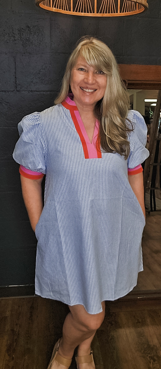 Down Line Striped Dress