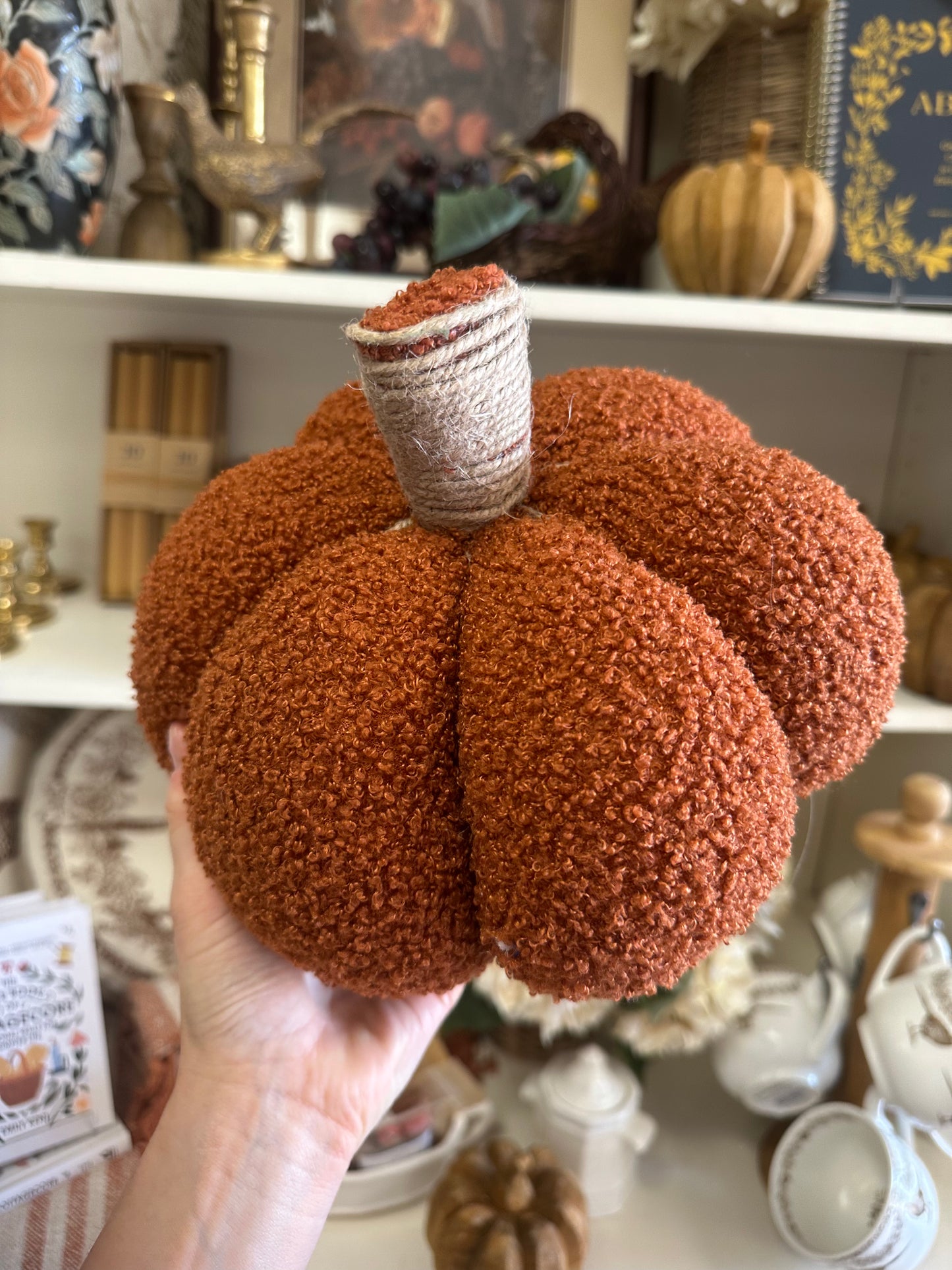 Autumn Rust Chenille Pumpkin