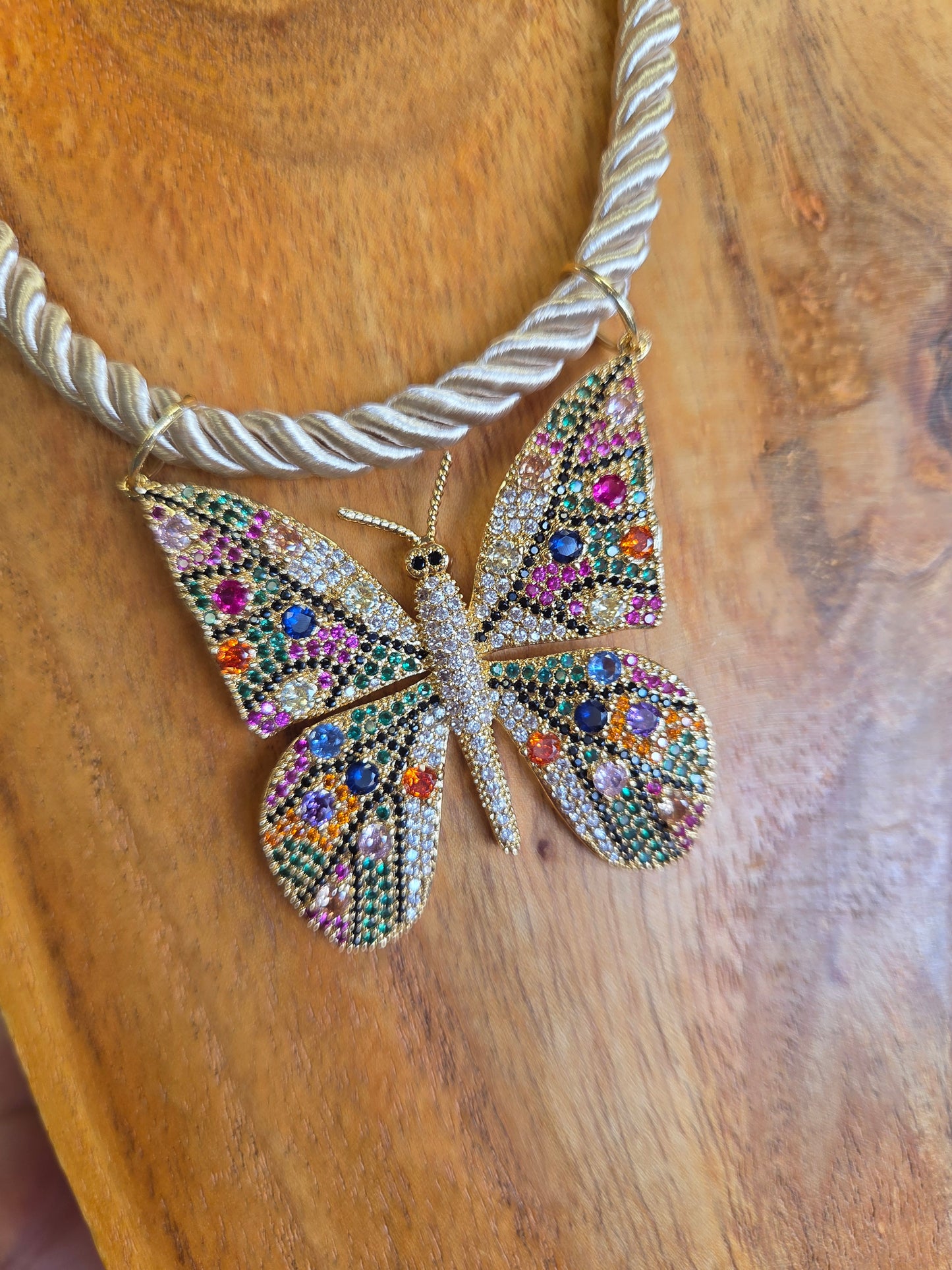 Butterfly Corded Necklace by Jennifer Thames Originals