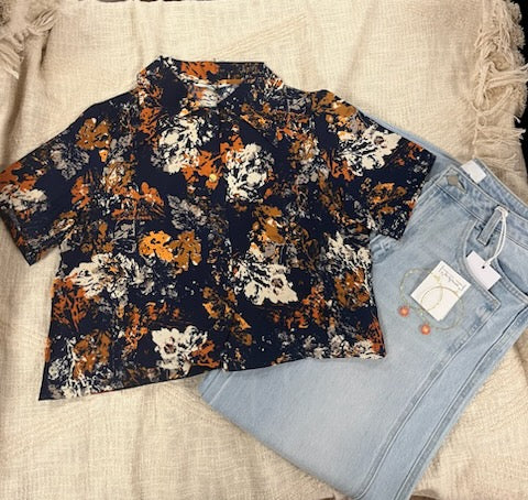 Upcycled Short Sleeve Crop Top