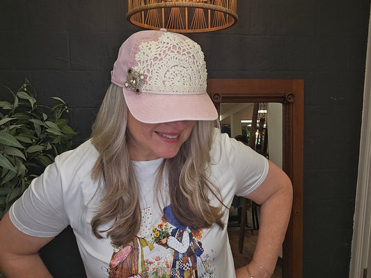 Crowned for His Glory Doily Handmade Hat