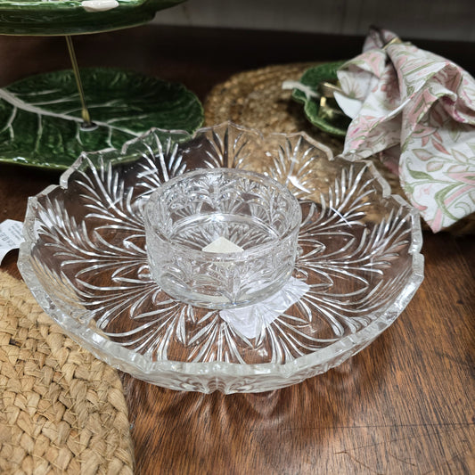 Vintage Glass Cracker and Condiment Set