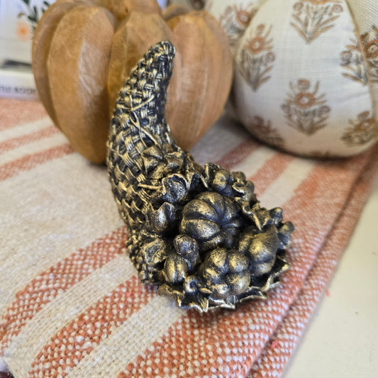 Hand Painted Gold Gilded Cornucopia