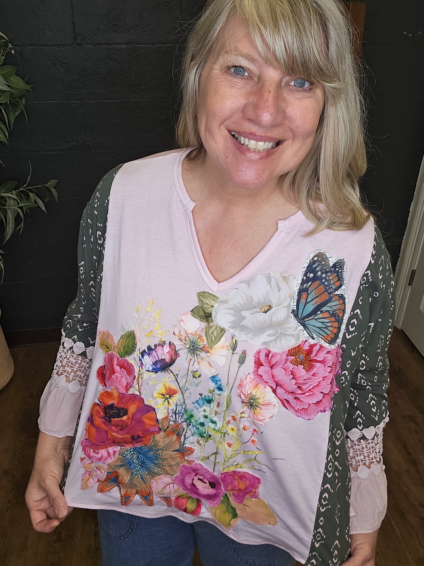 Summer Garden Upcycled Top