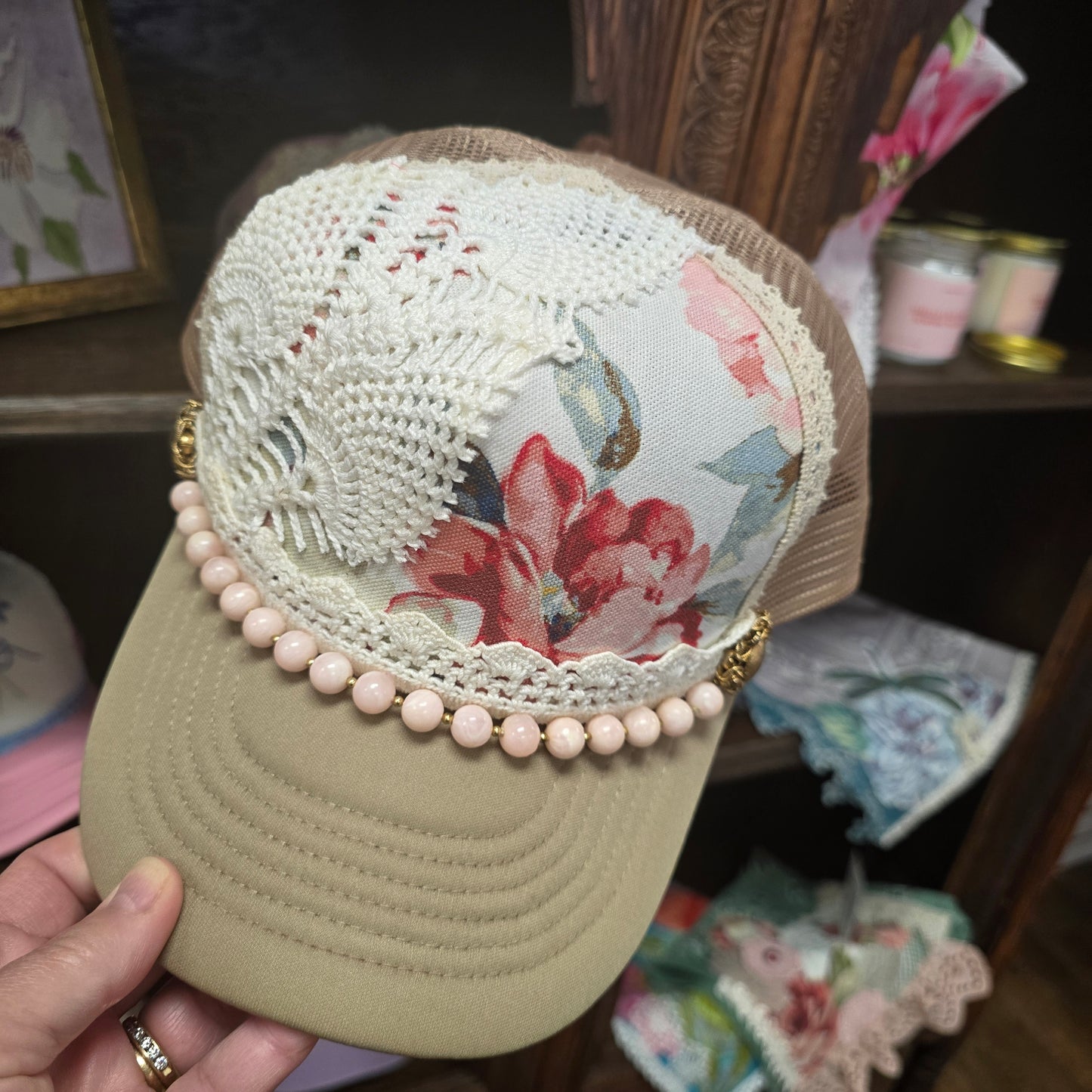 Crowned for His Glory Rose of Sharon Handmade Hat