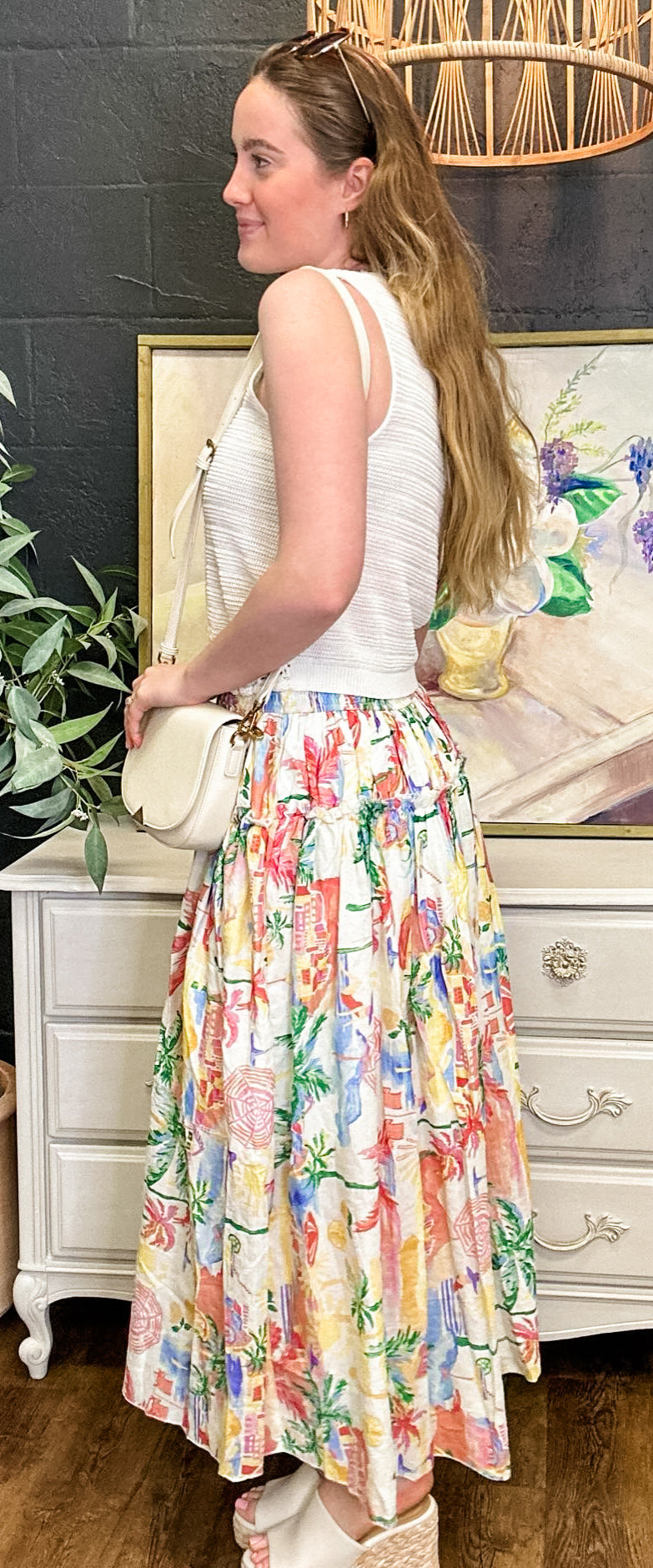 Watercolor Beach Maxi Skirt (Small to Large)