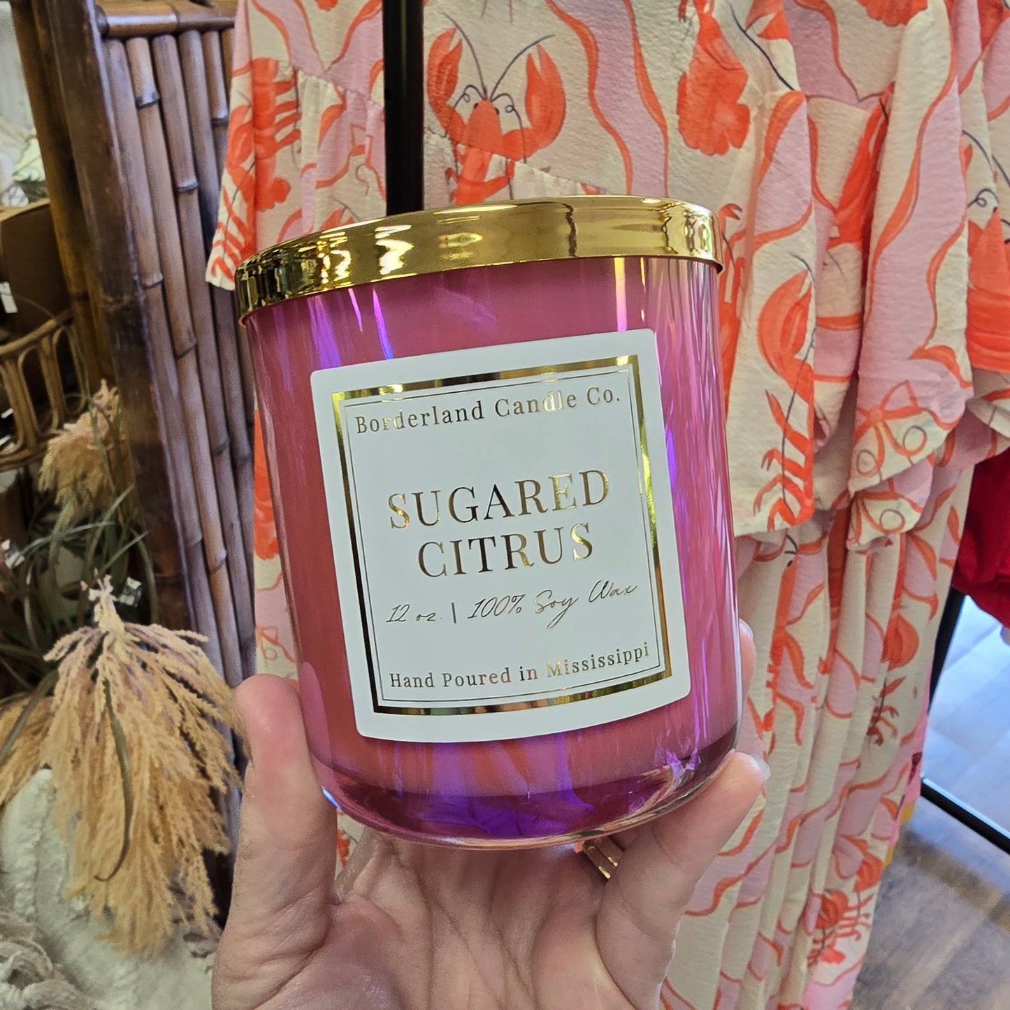 Borderland Candle Co. Sugared Citrus 12oz Luxe Colored Jar