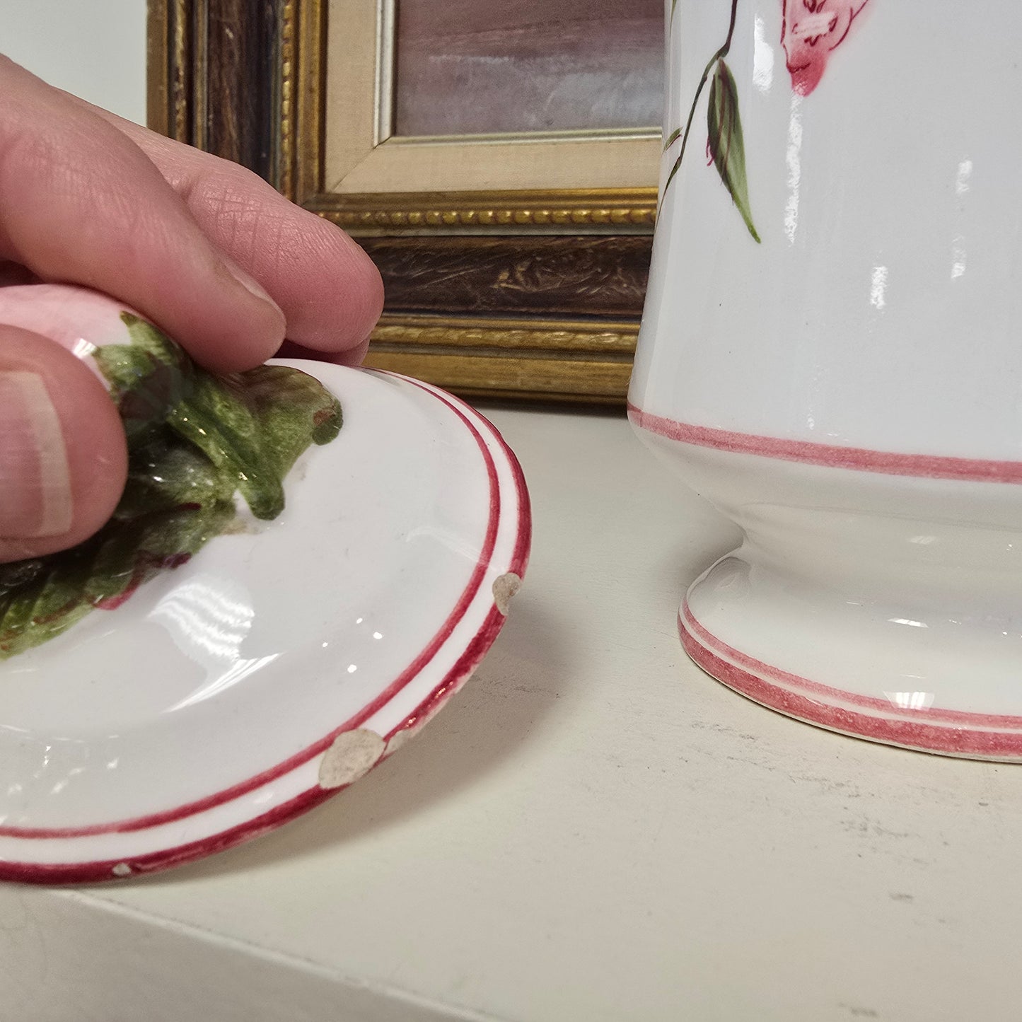 Small Vintage Primavera Strawberry Ceramic Container