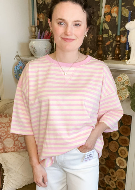 Narrow Way Striped Short Sleeve Top