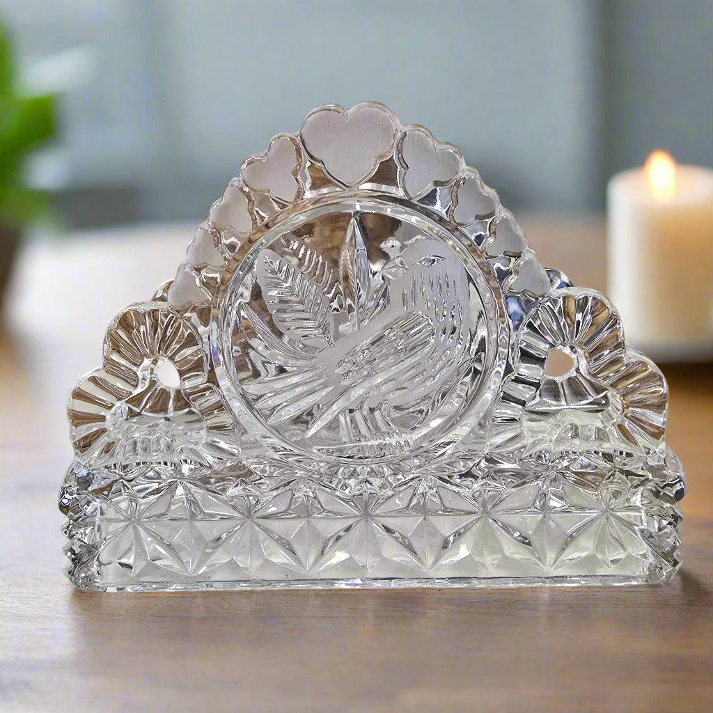 Vintage Hofbauer Byrdes Collection Crystal Napkin Holder