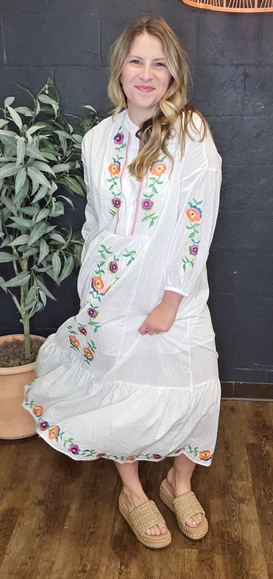 I Am Free Embroidered Dress