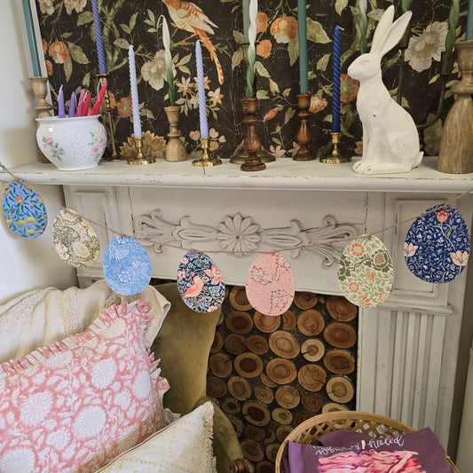 Hand Made Egg Garland William Morris Print Decoupage