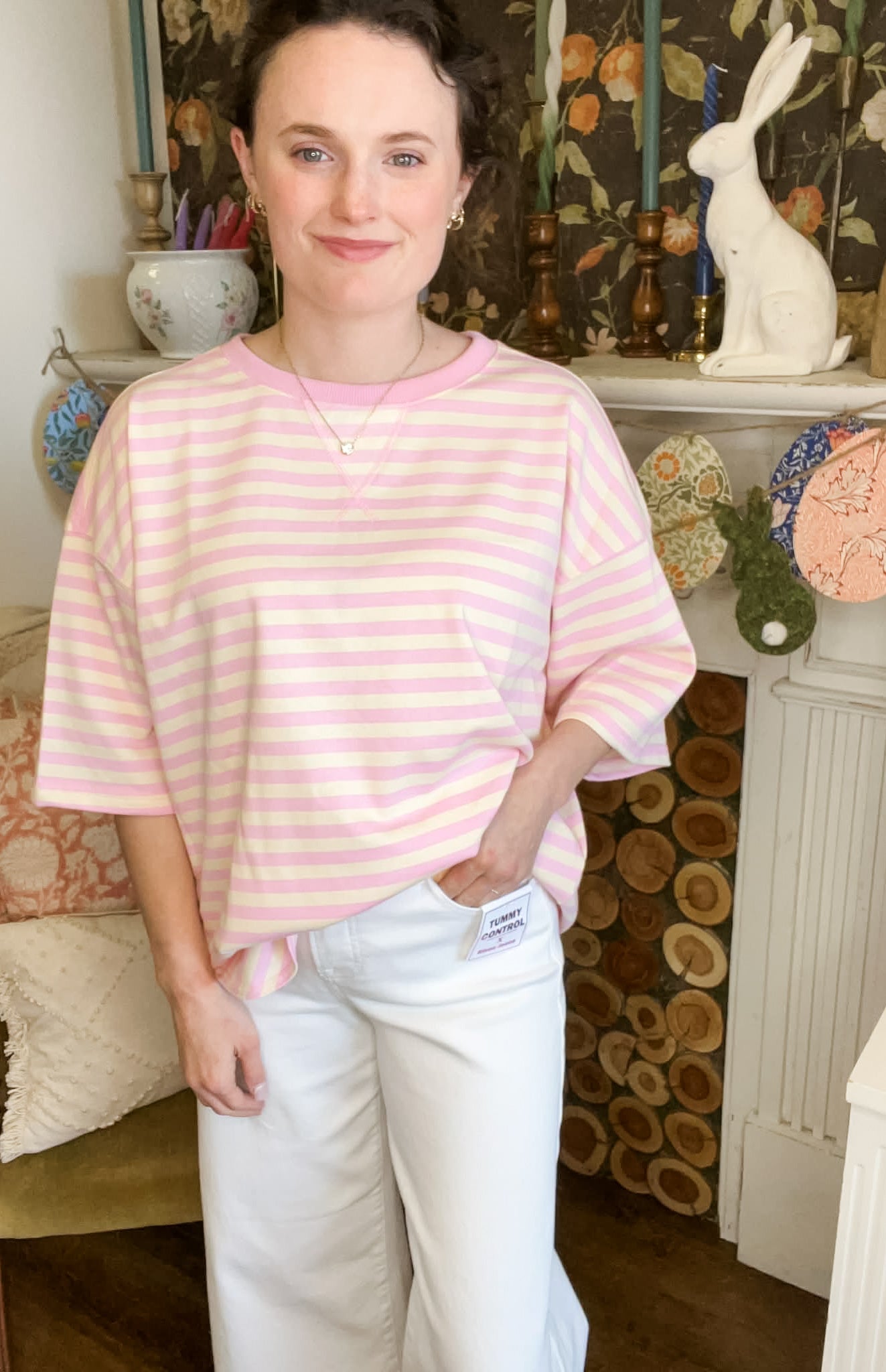 Narrow Way Striped Short Sleeve Top