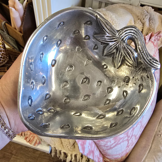 Vintage Pewter Strawberry Dish