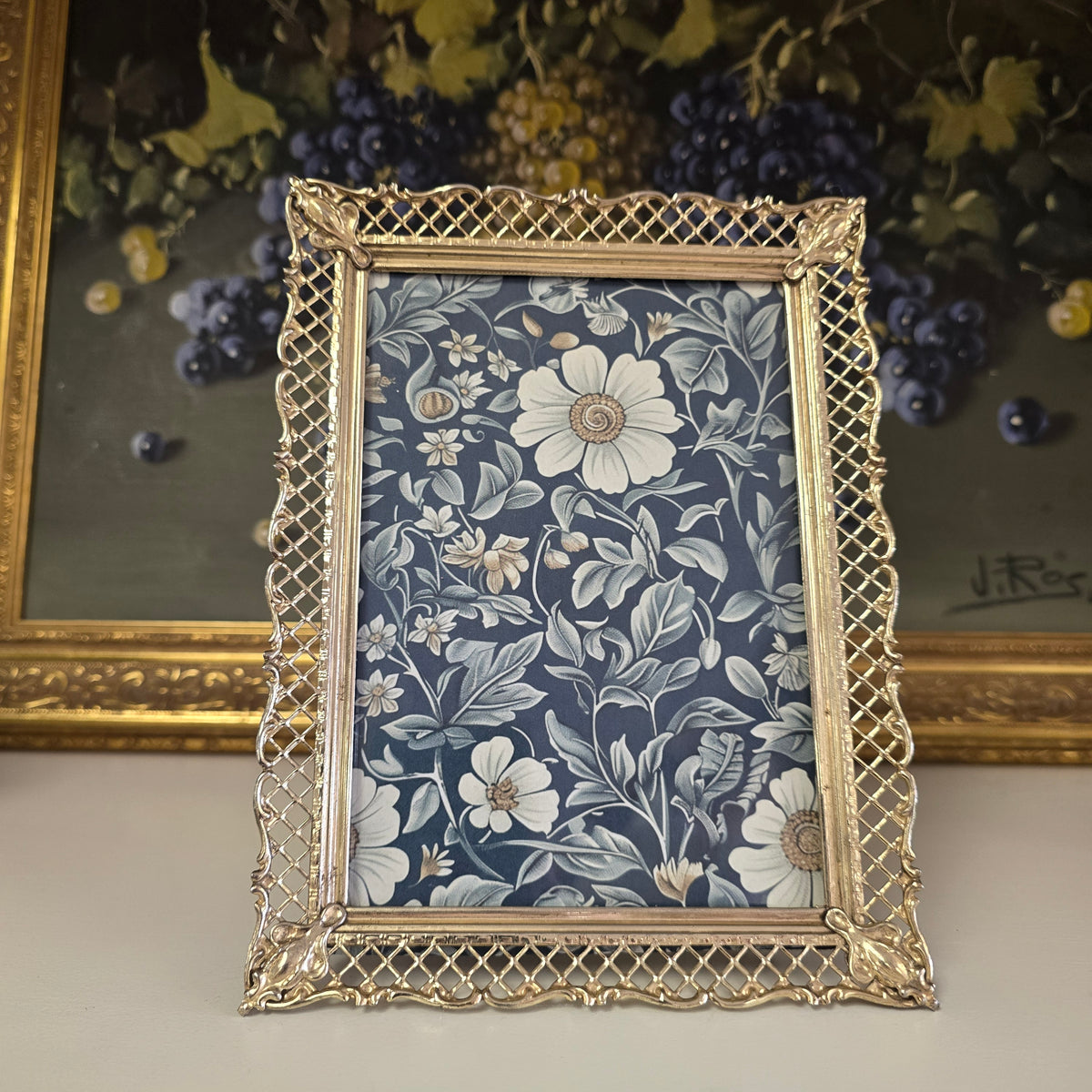 Vintage Metal Filigree 5x7 Frame