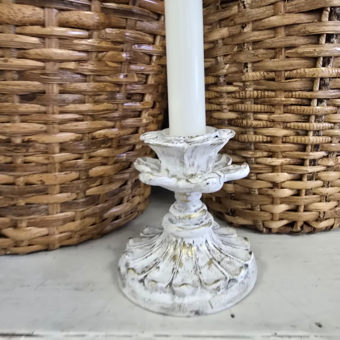 Vintage Gold Leaf Candlesticks