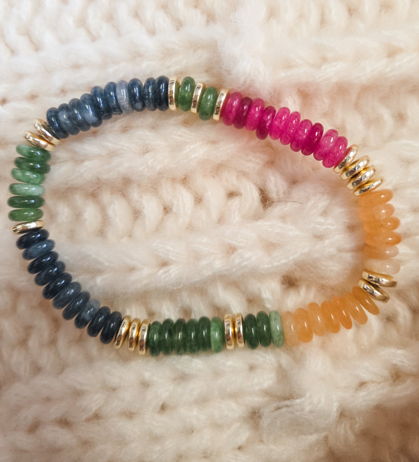 Colorful Beaded Semi Precious Stone Bracelet by Jennifer Thames Orignals
