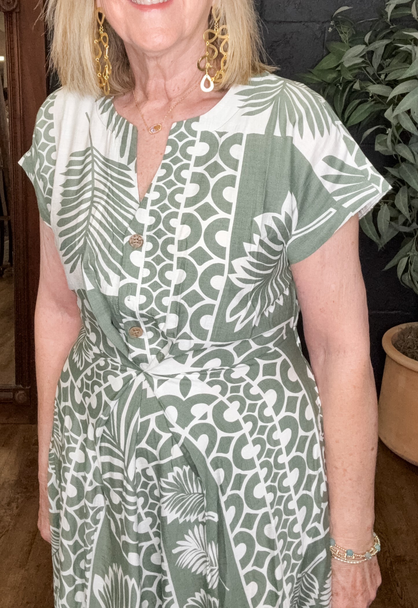 Sandy Palms Midi Length Dress