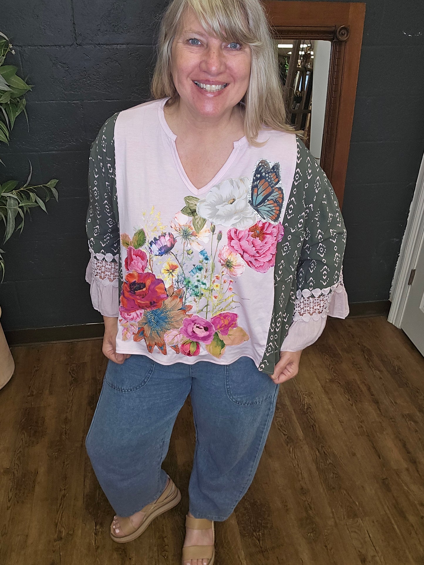 Summer Garden Upcycled Top