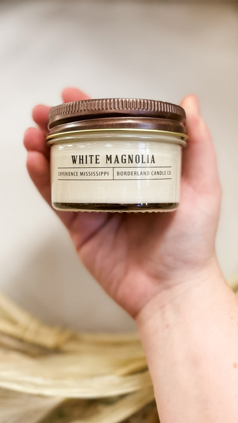 Borderland Candle Co. White Magnolia 4 oz. Candle