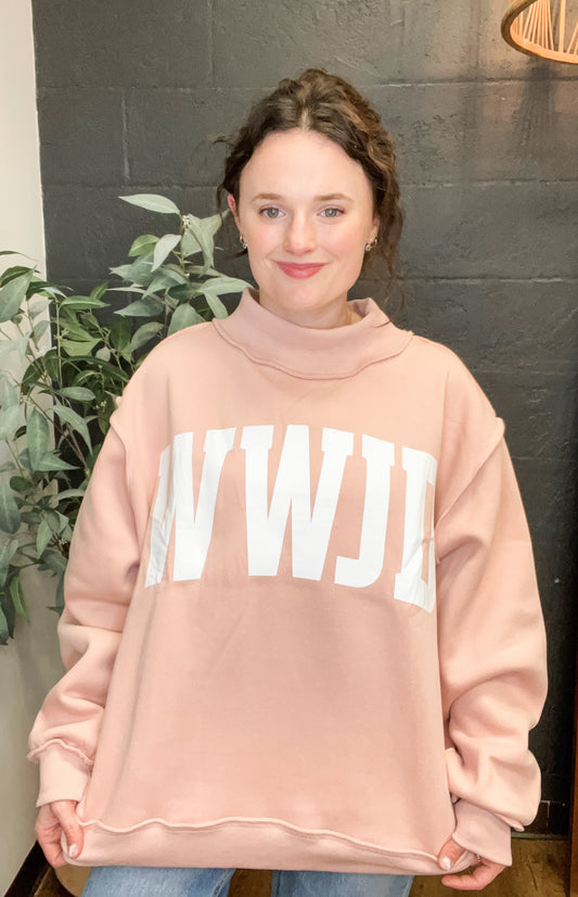 WWJD & AMEN Reversible Mock Neck Sweatshirt