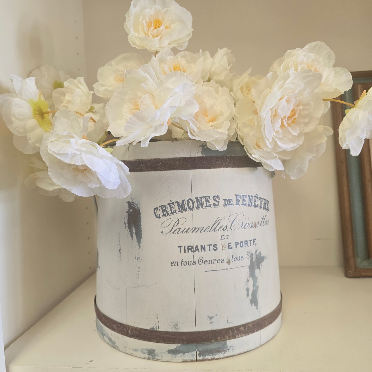 Antique Dry Goods Firkin Bucket
