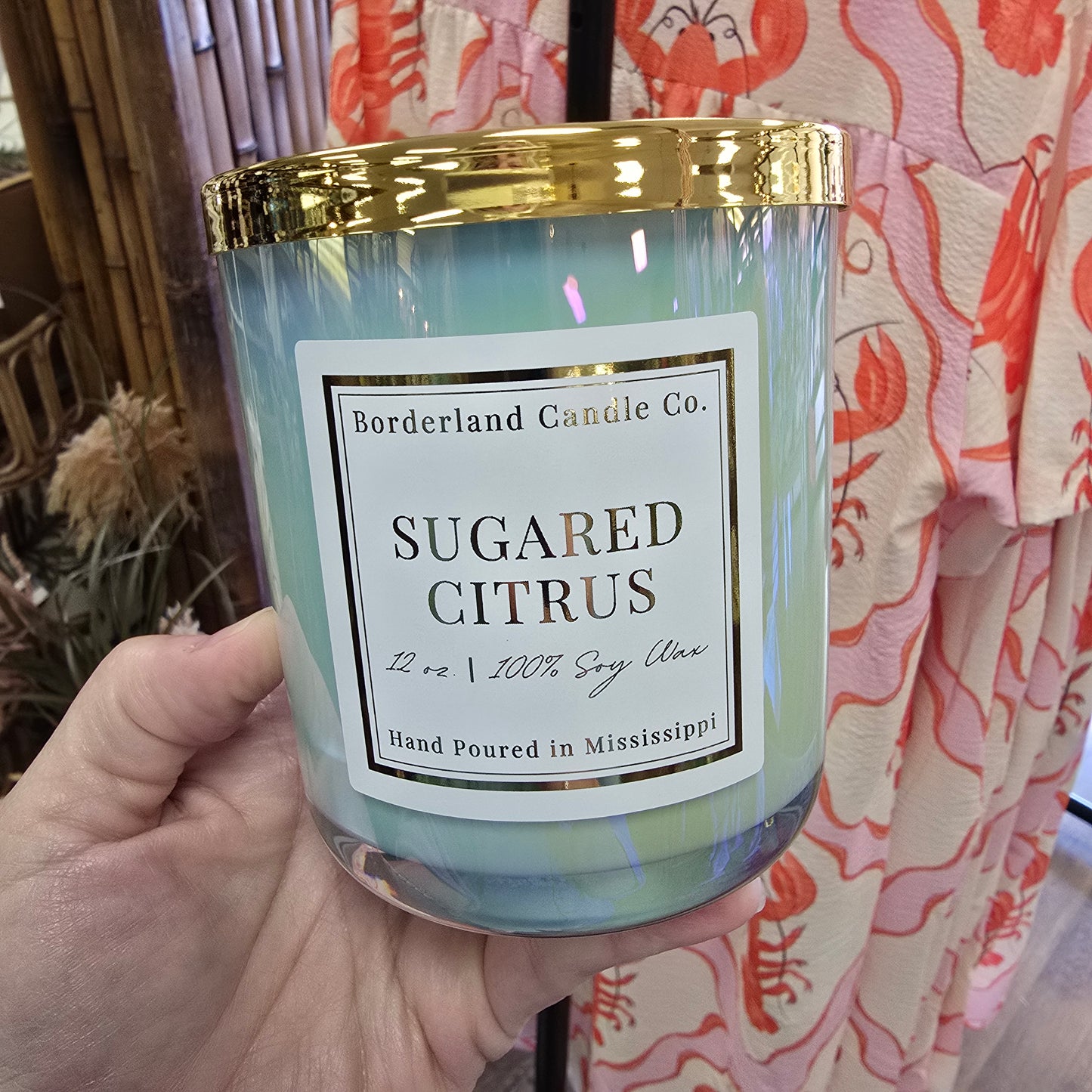 Borderland Candle Co. Sugared Citrus 12oz Luxe Colored Jar
