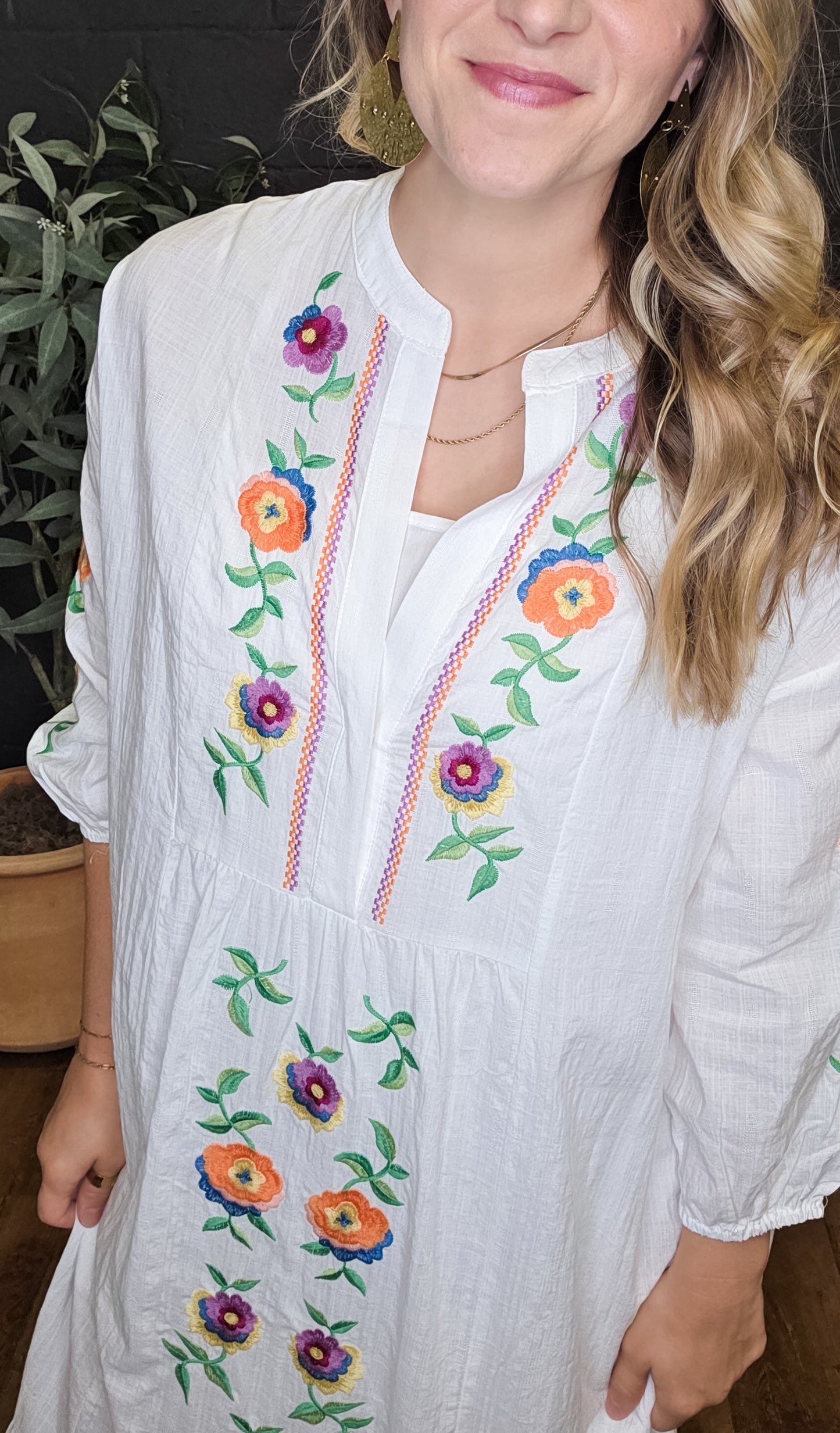 I Am Free Embroidered Dress