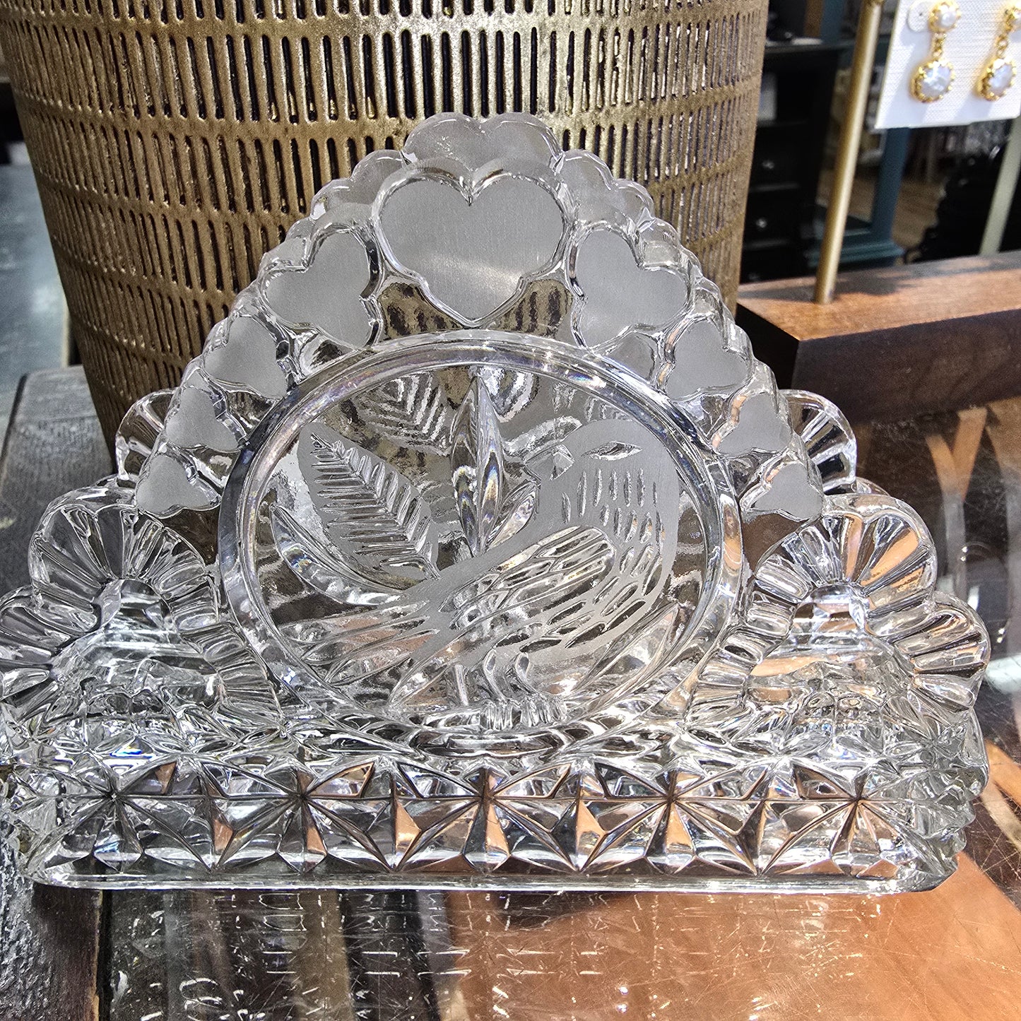 Vintage Hofbauer Byrdes Collection Crystal Napkin Holder