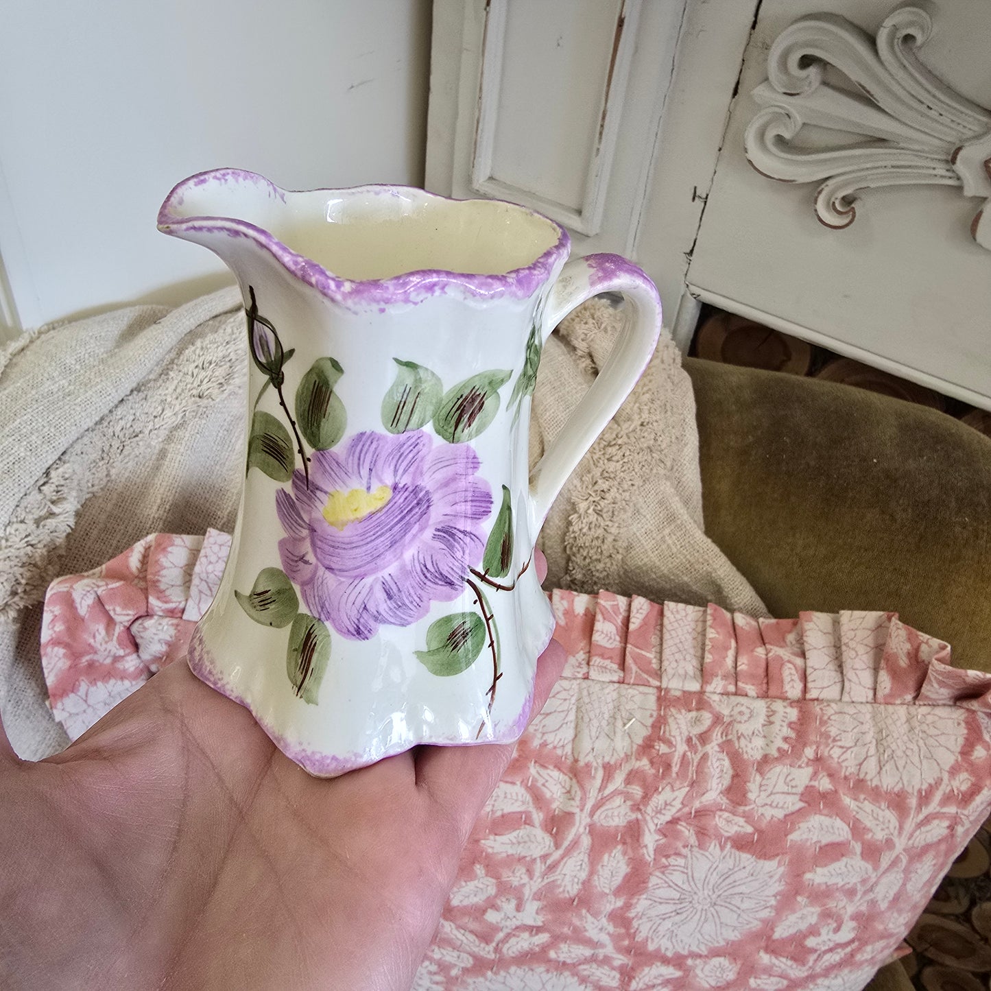 Vintage Cash Family Pottery Hand Painted Small Vase